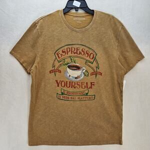LUCKY BRAND MEN'S LARGE ESPRESSO ULTRA SOFT COFFEE TSHIRT NWT
